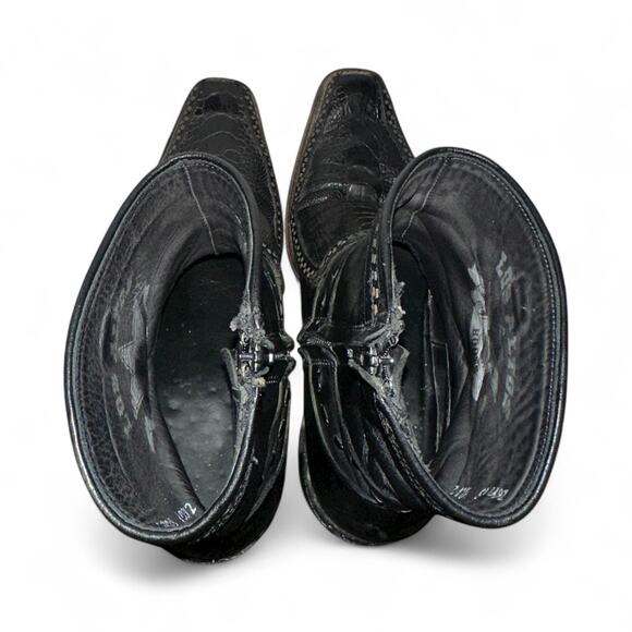 Los Altos Men's Lizard Skin European Western Square Toe Short Boots Size 8 EE - Picture 6 of 9